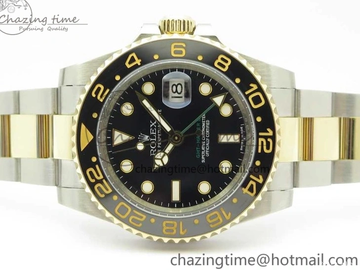 1219 Tailored GMT-Master II 116713 LN Black Ceramic Thick YG Wrapped 904L Steel 1:1 Noob Best Edition A3187 (Correct Hand Stack) 3304